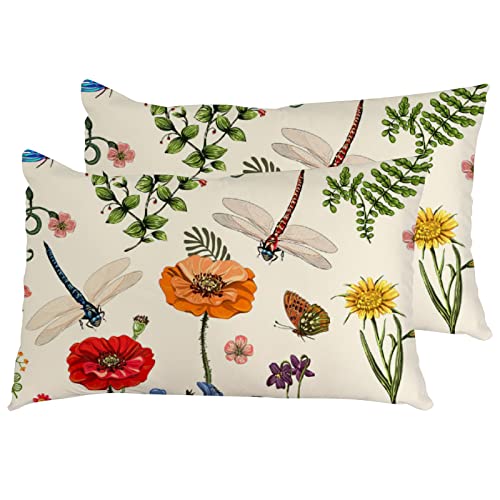 Kissenbezüge 2 Stück Botanische Blumenpflanzen Rechteckigen Kissenbezug Drucken Moderne Bett Kissenbezüge, Für Garten, Stuhlmöbel, 40X60Cm von bozhoushimatingbaihuoyouxiangongsi