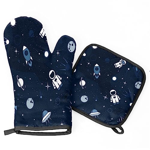 Ofenhandschuhe Topflappen Set Weltraum Niedliche Astronauten Raumschiff Rakete Grillhandschuhe Druck Topfhandschuhe Küchendekoration Ofenhandschuhe Kitchen, Für Grillen, BBQ Ofenhandschuhe Topflappen Set Weltraum Niedliche Astronauten Raumschiff Rakete Grillhandschuhe Druck Topfhandschuhe Küchendekoration Ofenhandschuhe Kitchen, Für Grillen, BBQ von bozhoushimatingbaihuoyouxiangongsi