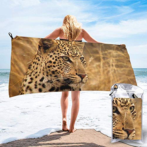 Strandtuch Leopard Mikrofaser Handtücher Männer Duschtücher Tragbares Camping Handtuch, Für Schwimmbad, Reise, Schwimmen, 70x140cm von bozhoushimatingbaihuoyouxiangongsi