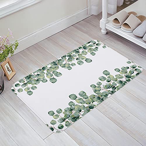 Türmatte 60x40cm, Sommer Thema Tropische Baum Eukalyptus Blätter Innenmatte Modernen Geschenk Türmatte Langlebig Eingangsteppich, Für Küche, Flur von bozhoushimatingbaihuoyouxiangongsi