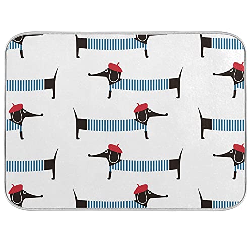 Eingangsteppich 40X60cm, Französischer Dackel-Hundewelpe Eingangsmatte Pflegeleichte Teppich Lustige Fußmatte Für Geschenk Innen Küche von bozhoushimotangbaihuoyouxiangongsi