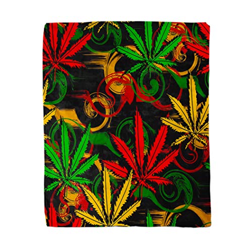 Kuscheldecke Grüne Rasta Zusammenfassung Aus Marihuana Cannabis Auf Rastafari Farben Camping Decke Warm Wohndecke Für Couch Personalisierte Sofadecke, Für Schlafzimmer, Wohnzimmer, 100x125cm von bozhoushisuhangbaihuoyouxiangongsi