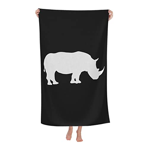 Badehandtuch Süßes Nashorn Duschtuch Mikrofaser Stranddecke Leichtes Handtuch Für Yoga Wandern Picknicks,80X130Cm von bozhoushixiangbenshangmaoyouxiangongsi