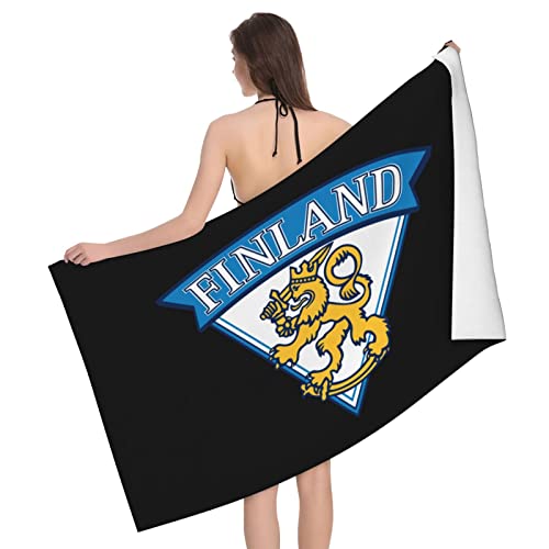 Badetuch Finnland-Flagge-Finnischer-Reise-Löwe- Strandhandtuch Schnell Trocknend Stranddecke Sandfreie Campingtücher Für Reise Reisen Yoga,80X130Cm von bozhoushixiangbenshangmaoyouxiangongsi