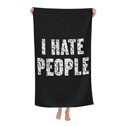 Beach Towel Ich Hasse Menschen Badetuch Leichtes Strandtücher Tragbares Handtuch Für Sauna Pool Camping,80X130Cm von bozhoushixiangbenshangmaoyouxiangongsi