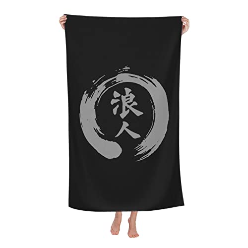 Strandhandtuch Japanisches Kanji-Zeichen Ronin Strandlaken Leichtes Strandtücher Pflegeleicht Duschtücher Für Damen Strand Spa,80X130Cm von bozhoushixiangbenshangmaoyouxiangongsi