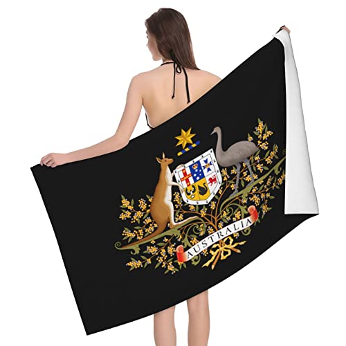 Strandlaken Wappen Von Australien Strandlaken Tragbares Duschtuch Pflegeleicht Handtuch Für Outdoor Damen Wandern,80X130Cm von bozhoushixiangbenshangmaoyouxiangongsi