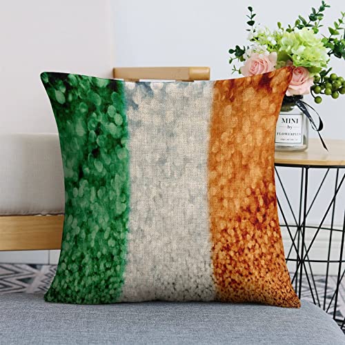 Throw Kissenbezüge 45X45Cm Irland-Flaggen-Glitter St. Patricks Zierkissenbezüge Superweicher Sofakissen Bezug wasserdichte Kissen Fall Für Garten Bed Wohnzimmer von bozhoushixiangbenshangmaoyouxiangongsi