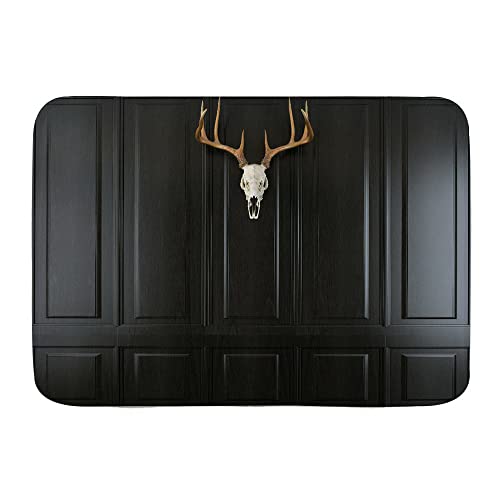 Eingangsmatte Geweih Hirschschädel Mit Hörnern Auf Holzwandpaneel Jagd Innendekoration Bild 40X60Cm Badematten Pflegeleichte Wasserabsorbierend Fußabtreter Für Küche Außenbereich von bozhoushiyangshangshangmaoyouxiangongsi