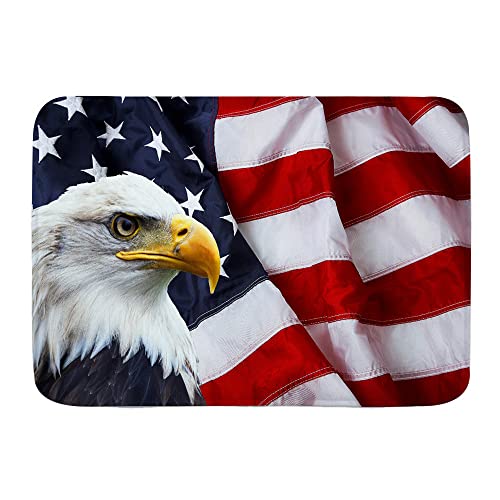 Eingangstürmatte Amerikanische Flagge Usa-Weißkopfseeadler-Sternenbanner Kennzeichnen Hippie 40X60Cm Fußmatte Innen Schmutz Widerstehen Wasserabsorbierend Rückseite Fußabtreter Für Küche Außen von bozhoushiyangshangshangmaoyouxiangongsi