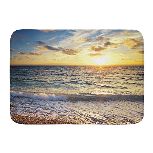 Fußmatte Harmonie Horizont Urlaub Meer Landschaft Komposition Welle Strand Heiß Natur Wasser Himmel Sonne Meer 40X60Cm Fußabtreter Dauerhaft Waschbar Saugstarke Türmatte Für Außen Flur von bozhoushiyangshangshangmaoyouxiangongsi