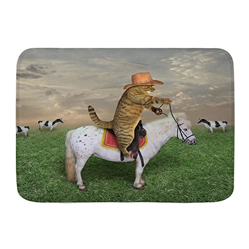 Sauberlaufmatte Die Katze Cowboy Auf Einem Pferd Weidet Seine Kühe 40X60Cm Saugstarke Türmatte Schmutz Widerstehen Dauerhaft Eingangsteppich Für Garage Flur Sauberlaufmatte Die Katze Cowboy Auf Einem Pferd Weidet Seine Kühe 40X60Cm Saugstarke Türmatte Schmutz Widerstehen Dauerhaft Eingangsteppich Für Garage Flur von bozhoushiyangshangshangmaoyouxiangongsi