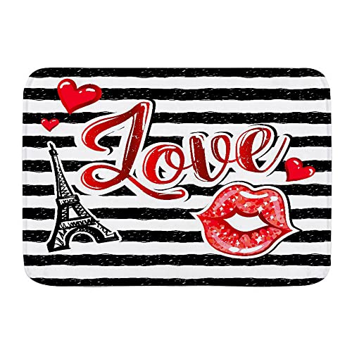 Türmatte Lip Paris Eiffelturm Und Rotes Herz Der Sexy Frau Auf Schwarzweiss-Streifen 40X60Cm Eingangsteppich Wasserabsorbierend Komfortabel Saugstarke Türmatte Für Wohnzimmer Eingang Türmatte Lip Paris Eiffelturm Und Rotes Herz Der Sexy Frau Auf Schwarzweiss-Streifen 40X60Cm Eingangsteppich Wasserabsorbierend Komfortabel Saugstarke Türmatte Für Wohnzimmer Eingang von bozhoushiyangshangshangmaoyouxiangongsi