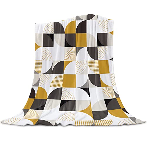 Kuscheldecke Herbst Abstrakte Patchwork Gelb Grau Geometrie Sofaüberwurf Decke Warm Wohndecke Flauschige Decke Sofa, Für Sofa, Schlafzimmer, 150x200cm von bozhoushizhenweibaihuoyouxiangongsi