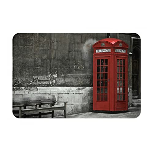Türmatte 40x60cm, Berühmte Britische Telefonzelle In Den Straßen Londons, Wichtige Ikone des Stadtlebens, Foto Bodem Fußabtreter Stylisch Garten Innenmatte Dekoration Eingang Fußmatte Innen von bozhoushizhenweibaihuoyouxiangongsi