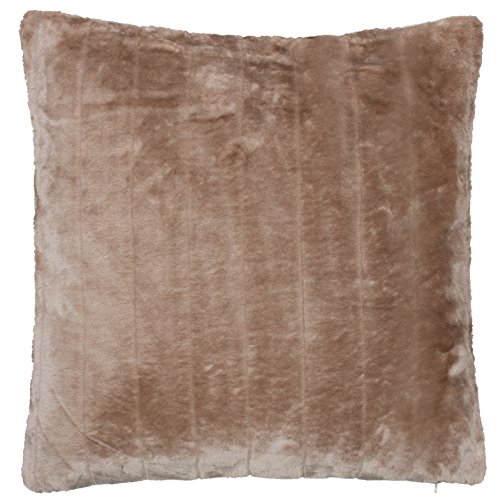 Brandsseller Nerzkissen Fellimitat Dekokissen Zierkissen Couchkissen Sofakissen - besonders weich und kuschelig - in Verschiedene Motive (50x50 cm, Taupe-Grau) von Brandsseller