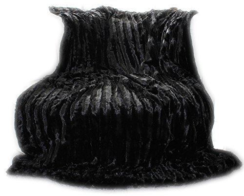 Brandsseller Doppelseitige Pelzimitatdecke Luxusqualität, Black von Brandsseller