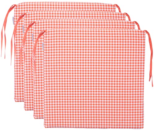 Brandsseller Sitzkissen Stuhlkissen kariert Kissen Sitzpolster - 40 x 40 cm (4er-Paket, orange) von Brandsseller