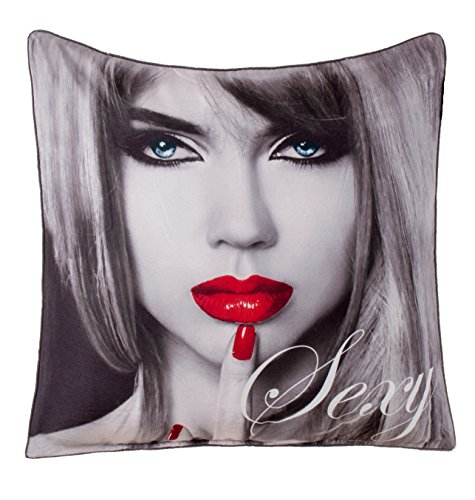 brandsseller Trendline Dekokissen Zierkissen Bildmotivkissen Kuschelkissen mit Druckmotiv Sexy-Lips von brandsseller