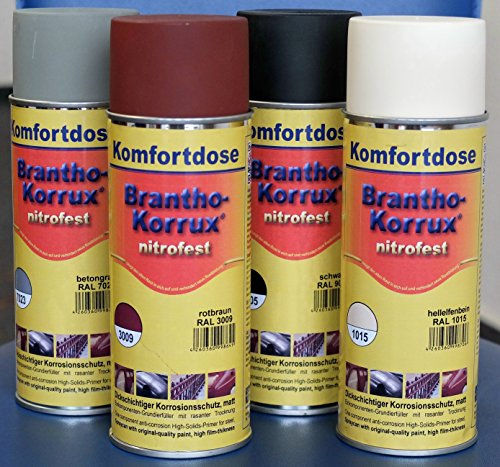 Brantho Korrux "nitrofest" 400 ml RAL 7023 betongrau Komfort-Sprühdose, Rostschutzfarbe von Branth Farben