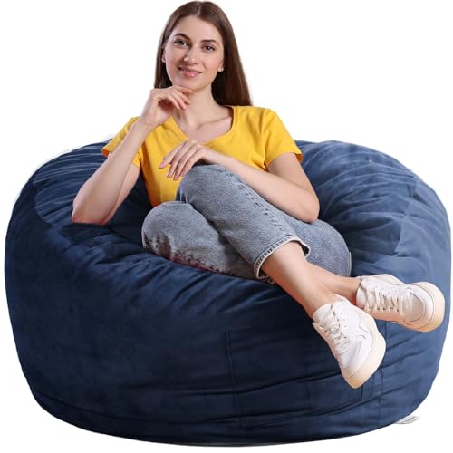 Sitzsack-Stühle, Memory-Schaum-Sitzsack-Stuhl für Erwachsene/Jugendliche/Kinder, niederländisches Samt, faule Sofamöbel mit abnehmbarem High-Rebound-Memory-Schaum für Wohnzimmer, Schlafzimmer von breadsac