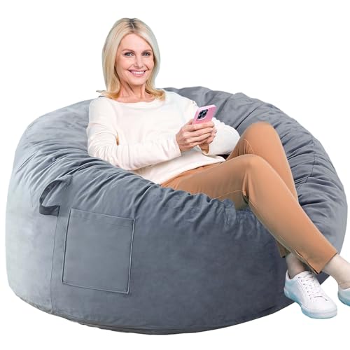 Sitzsack-Stühle, Memory-Schaum-Sitzsack für Erwachsene/Jugendliche/Kinder mit abnehmbarem Bezug mit Reißverschluss, Memory-Schaum, faule Sofamöbel für Wohnzimmer, Schlafzimmer, Studentenwohnheim von breadsac