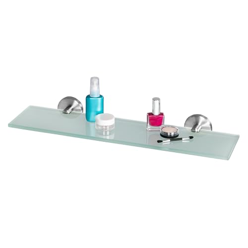 bremermann Bad-Serie Piazza - Glasablage, Badregal Glasregal ideal für Bad und Dusche, Badablage aus Glas und Edelstahl, matt von bremermann