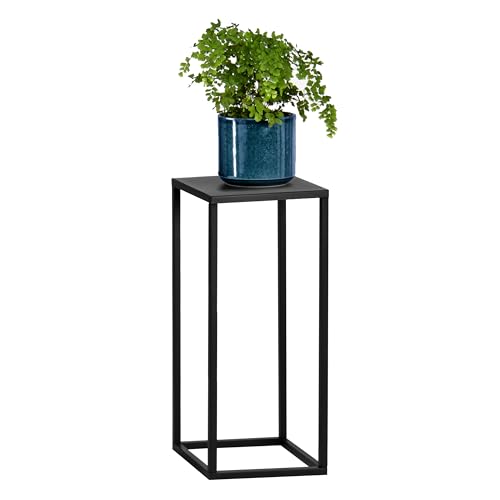 bremermann Blumenhocker, Metall-Pflanzenständer, moderne Blumensäule ideal für Wohnzimmer, Flur und Büro, platzsparendes Regal für Dekoration und Zimmerpflanzen, aus Metall in schwarz von bremermann