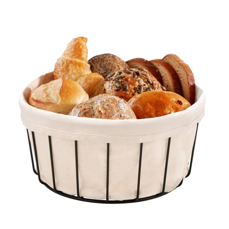 bremermann Brotkorb Brotkorb und Obstkorb schwarz, abnehmbarer Bezug waschbar beige von bremermann