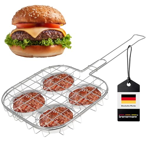 bremermann Burger-Grillhalter für 4 Burger Patties // Edelstahl // ca. 57 x 26 cm // Burgergriller Grillkorb bremermann Burger-Grillhalter für 4 Burger Patties // Edelstahl // ca. 57 x 26 cm // Burgergriller Grillkorb von bremermann
