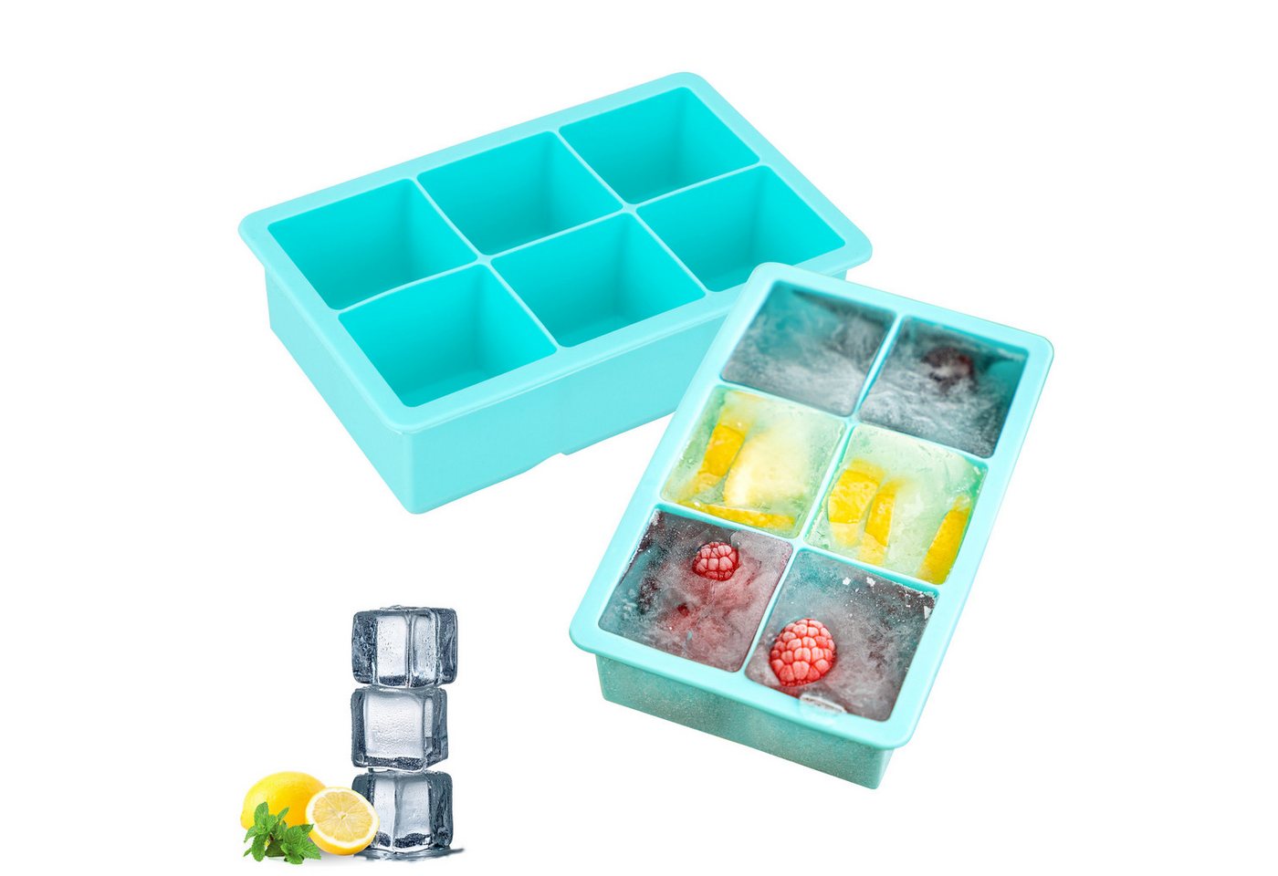 bremermann Eiswürfelform XXL 6er Silikon-Eiswürfelform, 2er-Set bremermann Eiswürfelform XXL 6er Silikon-Eiswürfelform, 2er-Set von bremermann