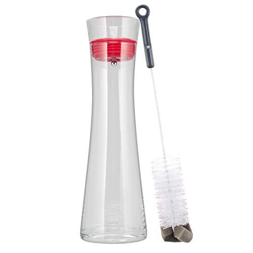 bremermann Glaskaraffe AMISA 1,2 Liter, Wasserkaraffe, transparent (Tango Red) von bremermann