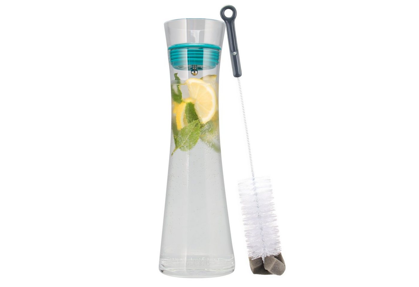 bremermann Karaffe Glaskaraffe AMISA 1,2 Liter, Wasserkaraffe, transparent (Tile Blue) von bremermann