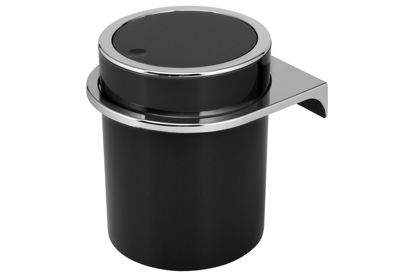 bremermann Kosmetikeimer Kosmetikeimer SAVONA inkl. Wandhalterung 5,5 Liter, rund schwarz von bremermann