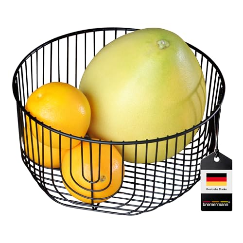 bremermann Obstkorb, Obstschale, Metall, Drahtkorb rund, Ø ca. 25 x 12,5 H cm, schwarz matt von bremermann