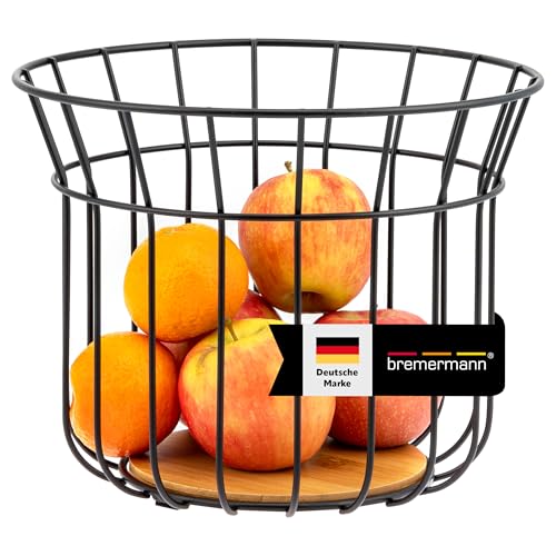 bremermann Obstkorb, Obstschale rund, Ø ca. 24,5 cm, schwarz matt, Bambusboden bremermann Obstkorb, Obstschale rund, Ø ca. 24,5 cm, schwarz matt, Bambusboden von bremermann