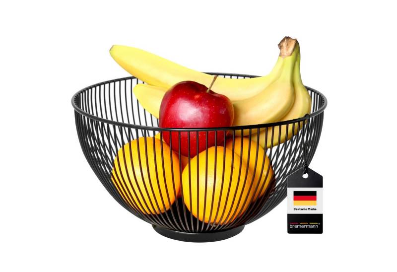 bremermann Obstschale Obstkorb, Drahtkorb Obstschale oval Ø ca. 28 x 15 cm H, schwarz matt von bremermann