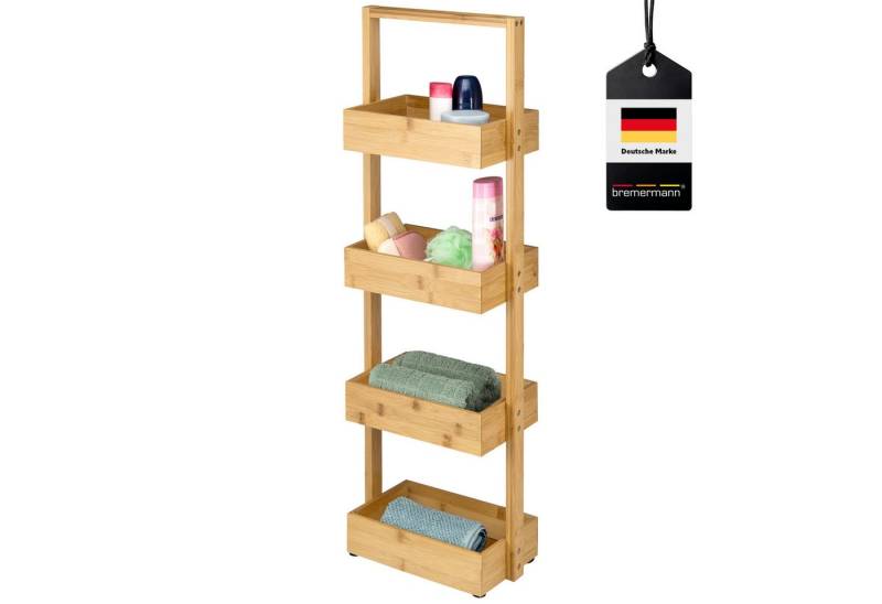 bremermann Standregal Bambus-Badregal mit 4 Ablagen, ca. 28 x 88 x 16 cm (B/H/T) von bremermann
