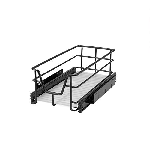 bremermann Teleskopschublade für 30 cm Schrank mit Einlegeboden Küchenschublade (Schwarz) von bremermann