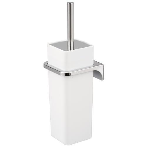 bremermann WC-Garnitur Savona inkl. Wandhalterung, WC-Bürstenhalter, Toilettenbürstenhalter, eckig (Weiß) von bremermann
