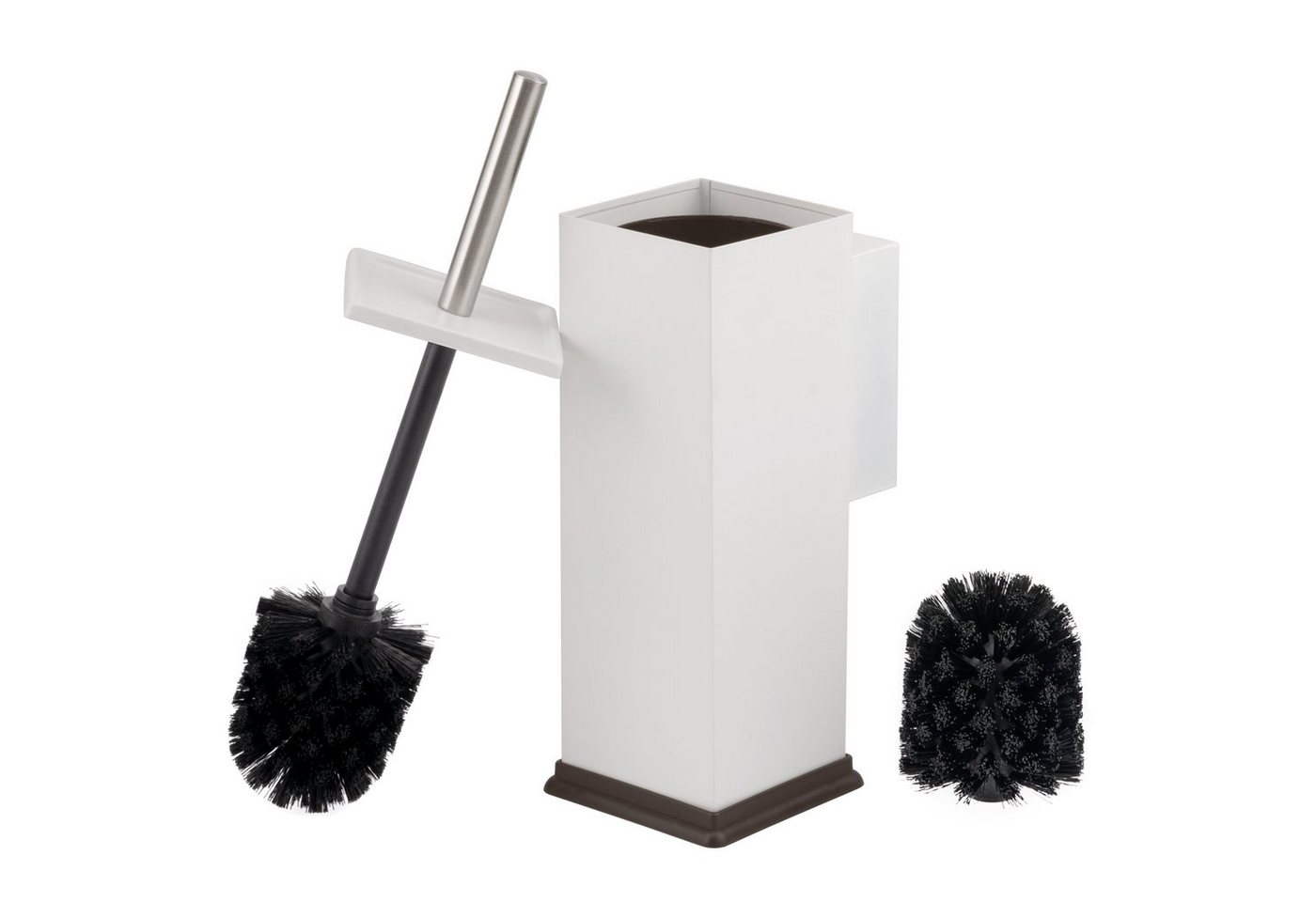 bremermann WC-Reinigungsbürste WC-Garnitur inkl. Wandhalterung, eckig, Badezimmer, (Komplett-Set), inkl. Wandhalterung von bremermann
