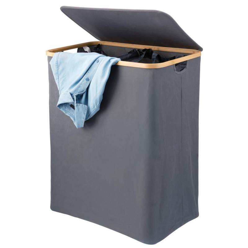 bremermann Wäschekorb Wäschesammler mit herausnehmbarem Sack und Deckel ca. 145 Liter, grau von bremermann