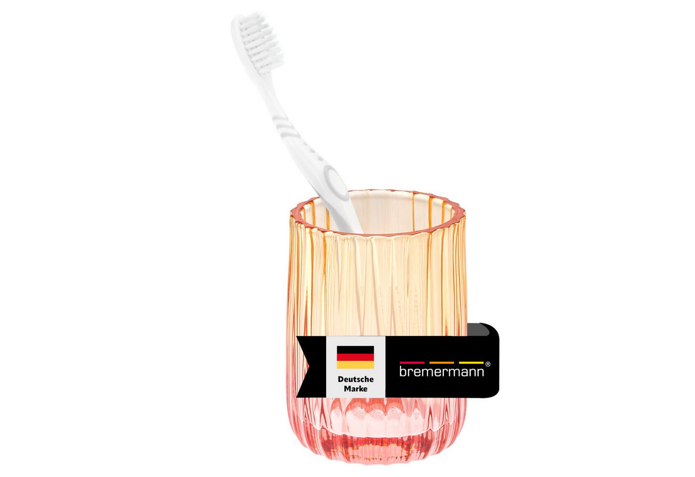 bremermann Zahnputzbecher Zahnputzbecher aus Glas, Zahnbürstenhalter, Zahnputzglas, rot/orange bremermann Zahnputzbecher Zahnputzbecher aus Glas, Zahnbürstenhalter, Zahnputzglas, rot/orange von bremermann