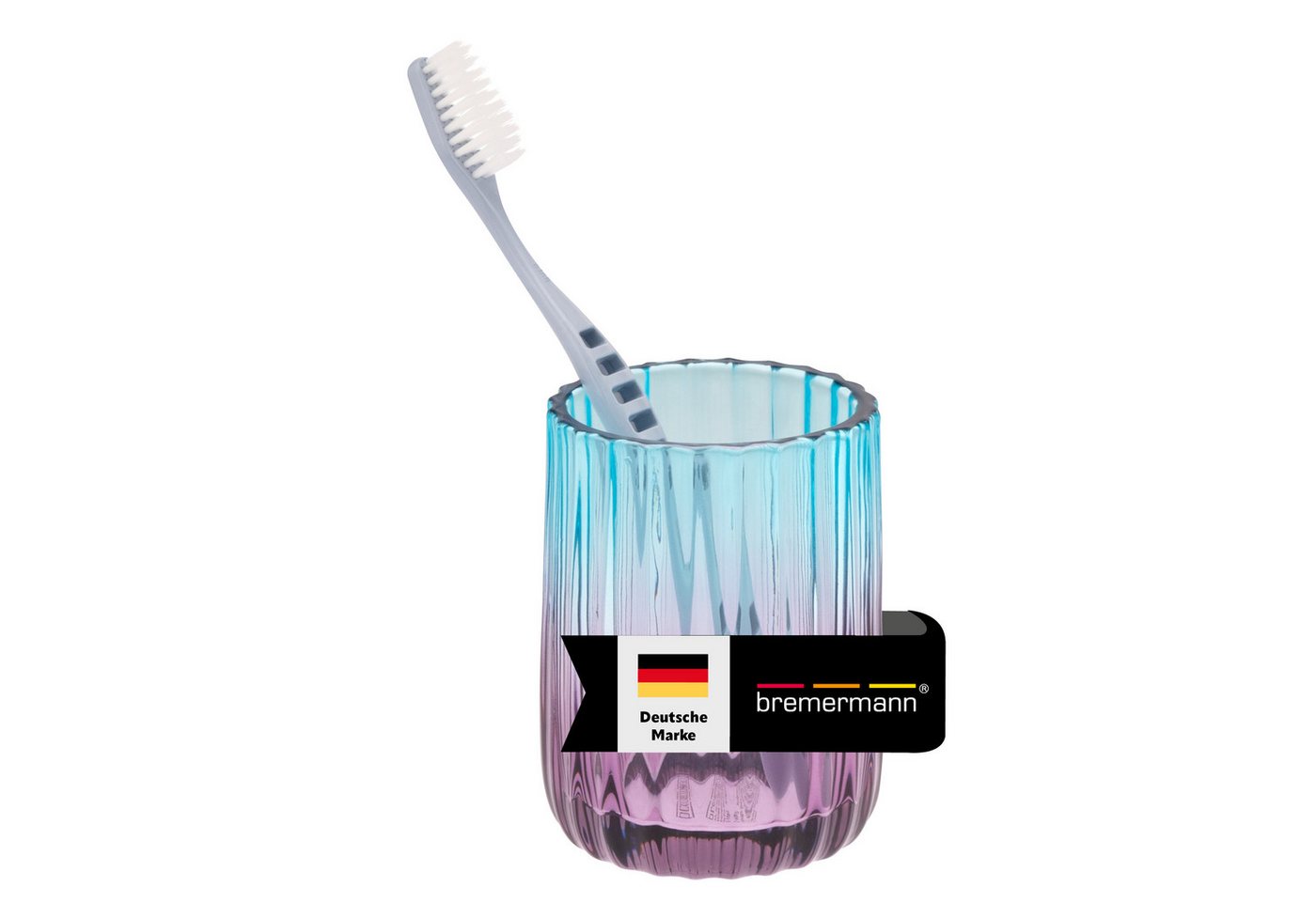 bremermann Zahnputzbecher Zahnputzbecher aus Glas, Zahnbürstenhalter, Zahnputzglas, violett/blau bremermann Zahnputzbecher Zahnputzbecher aus Glas, Zahnbürstenhalter, Zahnputzglas, violett/blau von bremermann
