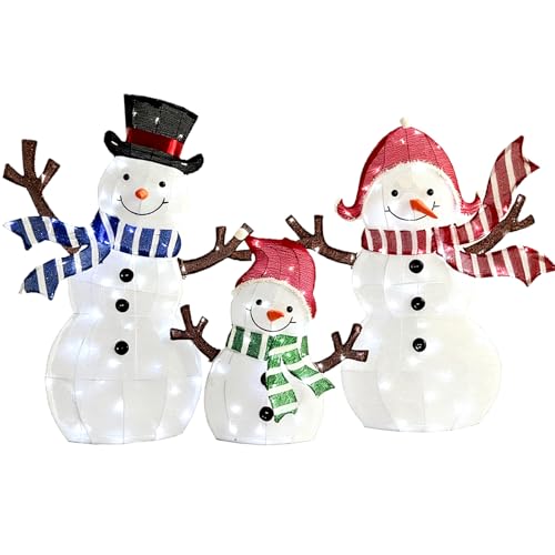 Outdoor Schneemann Familie Weihnachtsdeko LED beleuchtet witterungsbeständig weiß blau Outdoor Schneemann Familie Weihnachtsdeko LED beleuchtet witterungsbeständig weiß blau von brianvikey
