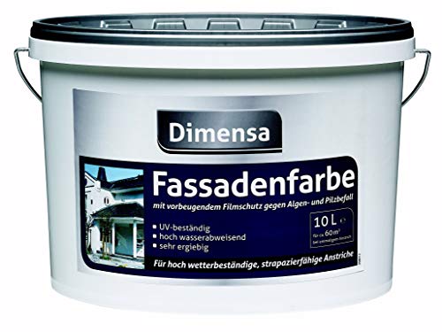 Fassadenfarbe weiß gegen Algen & Pilzbefall | Hausfassaden-Farbe weiss Hausfarben | 5 Liter von BRICOFLOR