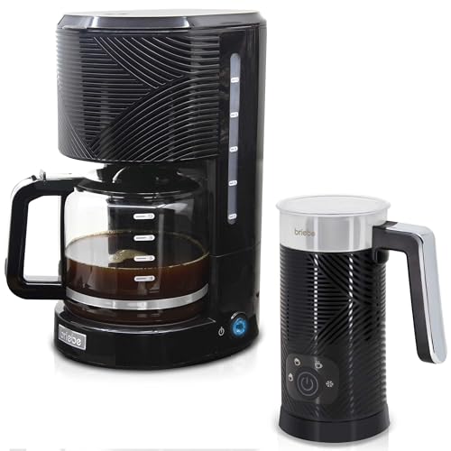 briebe Elegance Set Kaffeemaschine für 10 Tassen + elektrischer Milchaufschäumer, Filterkaffeemaschine 1,25 l, Milk Frother 4-in-1, Kalt-/Warmschaum, BPA-frei, Schwarz briebe Elegance Set Kaffeemaschine für 10 Tassen + elektrischer Milchaufschäumer, Filterkaffeemaschine 1,25 l, Milk Frother 4-in-1, Kalt-/Warmschaum, BPA-frei, Schwarz von briebe