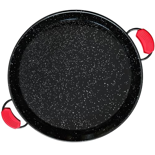 briebe Emaillierte Paellapfanne Valencianische 46 cm, Antihaftbeschichteter Emaillierter Stahl, 12 Portionen Paella, Geeignet für Gas, Backofen briebe Emaillierte Paellapfanne Valencianische 46 cm, Antihaftbeschichteter Emaillierter Stahl, 12 Portionen Paella, Geeignet für Gas, Backofen von briebe
