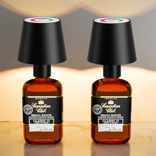 brightower LED Flaschenlampe mit RGB,5200mAh Touch Kabellose Tischlampe, IP54 stufenloses Tischleuchte für Restaurants im Innen- und Außenbereich, Bars, Schlafzimmer&Camping (schwarz 2 Stück) von brightower