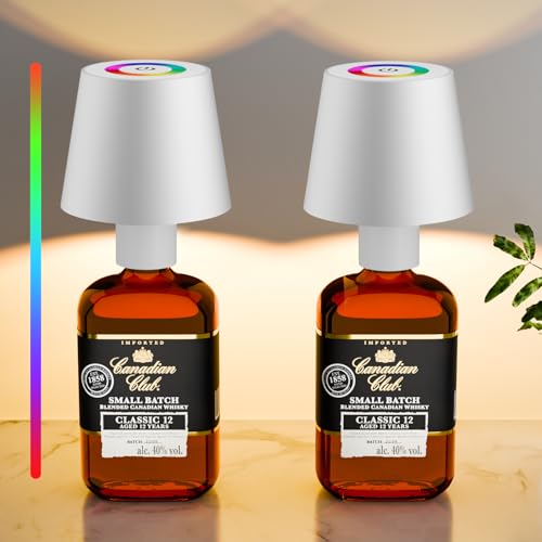 brightower LED Tischlampe mit RGB,5200mAh Touch Kabellose Flaschenlampe, IP54 stufenloses Tischleuchte für Restaurants im Innen- und Außenbereich, Bars, Schlafzimmer&Camping (Weiß 2 Stück) von brightower